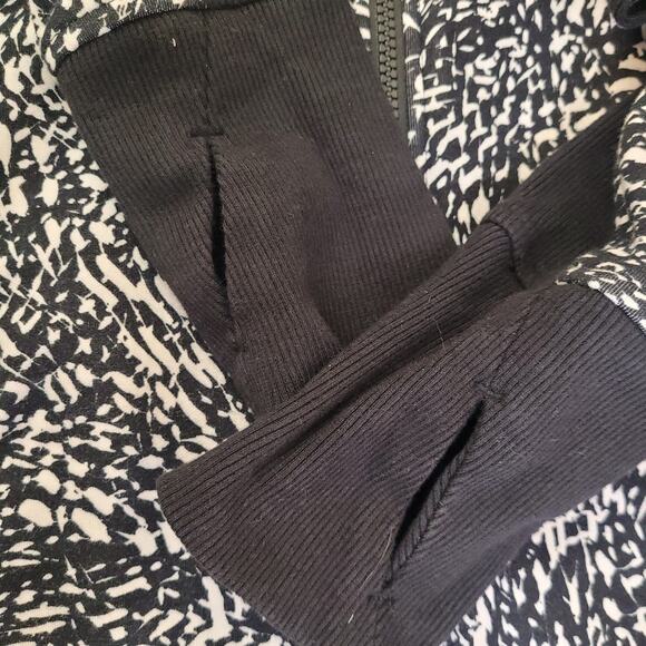 Athleta Women’s Hoodie Jacket Size M Black White Zip Up Sweatshirt Athleisure - Picture 8 of 10